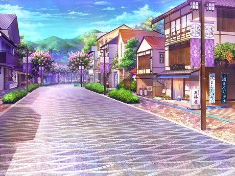 Evening at the Hot Spring Town
